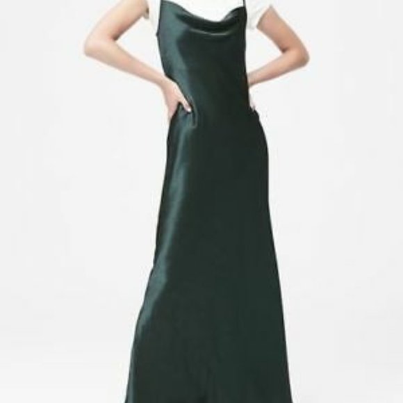 NWT Banana Republic Textured Satin Bias-Cut Slip Dress - Picture 3 of 5